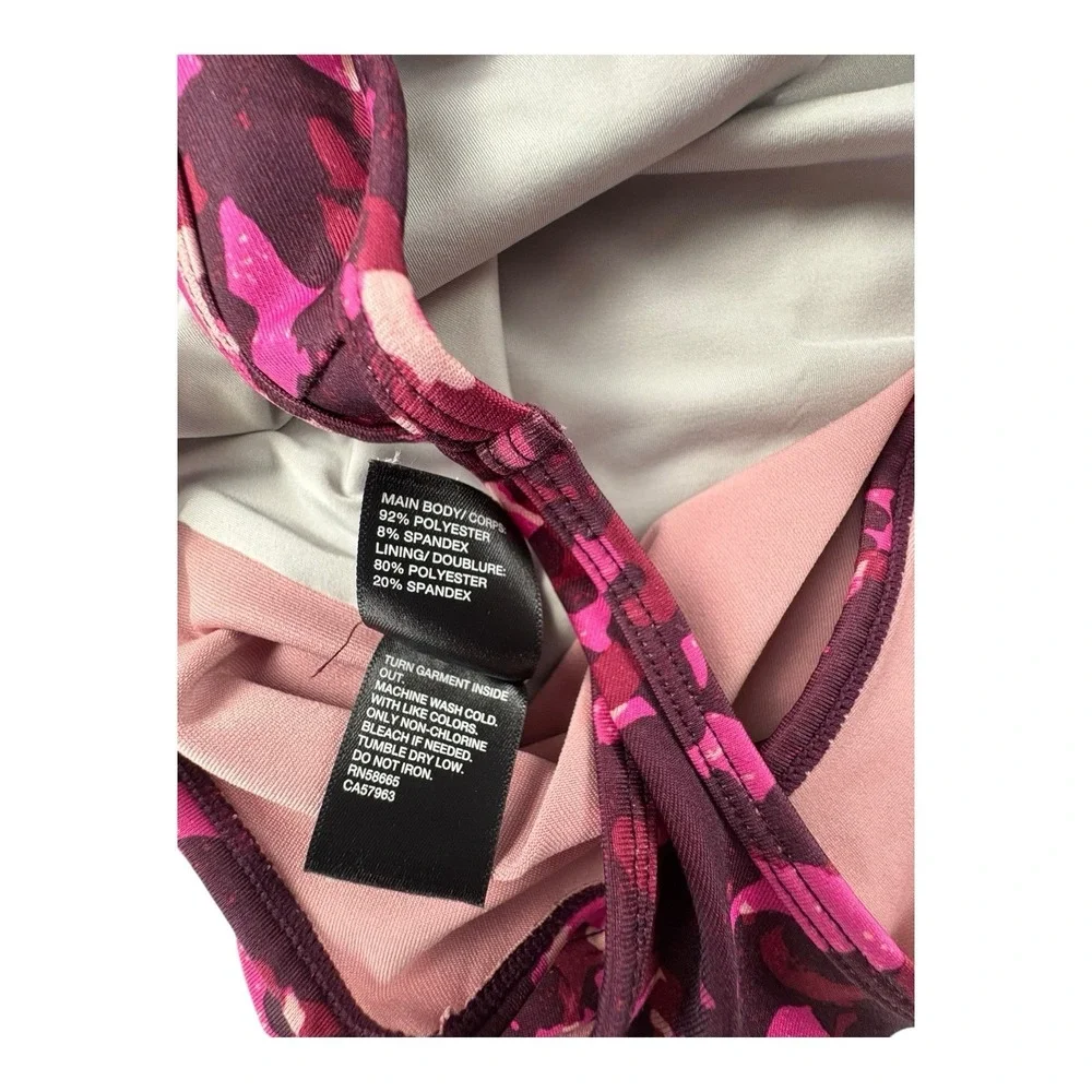 Zella‎ Girls Medium Camo Crop Tank Top Pink Purple Stretch